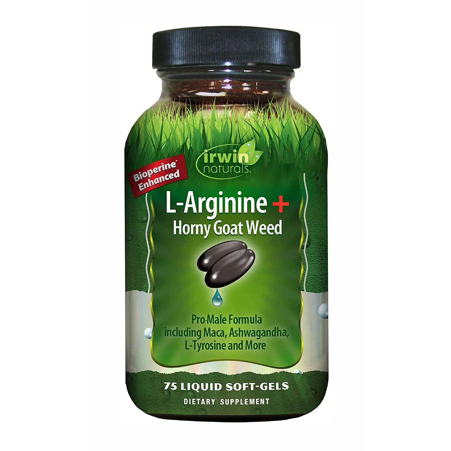 Irwin Naturals L-Arginine + Horny Goat Weed, 75 Liquid Softgels
