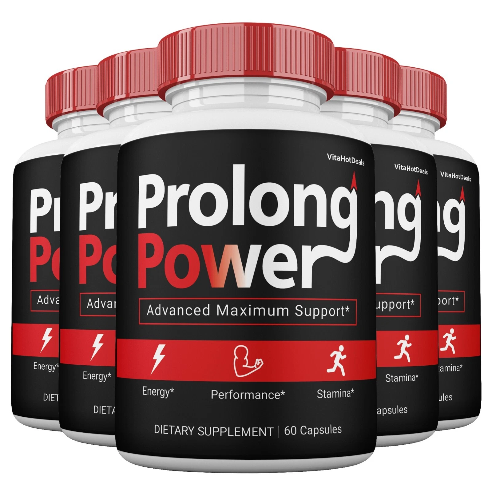 Prolong Power Capsules for Men, Max Strength Male Supplement Pills (5 pack)
