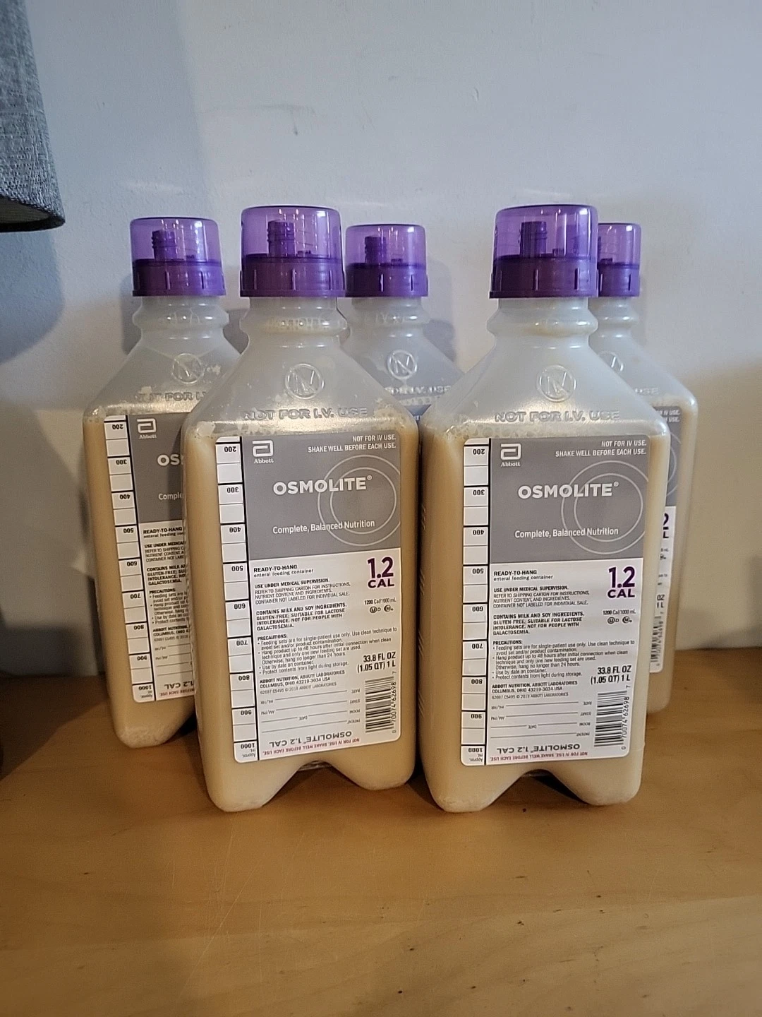 Osmolite 1.2 Cal 1000ml 33.8 Oz X 5. Ready To Hang Expire 10/2025