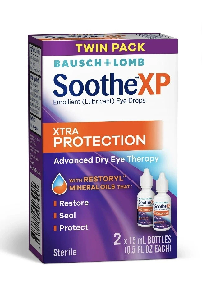 Bausch Lomb Soothe XP Dry Eye Drops Xtra Protection Lubricant W Restoryl Miner