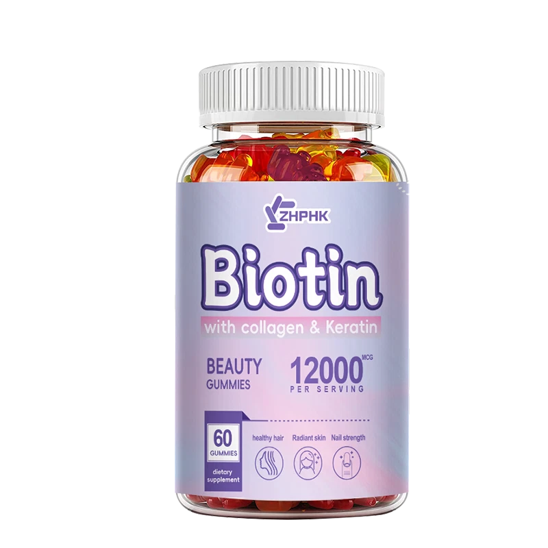 60 Biotin Gummies Biotin with Collagen&Keratin Healthy Hair & Nail Radiant Skin