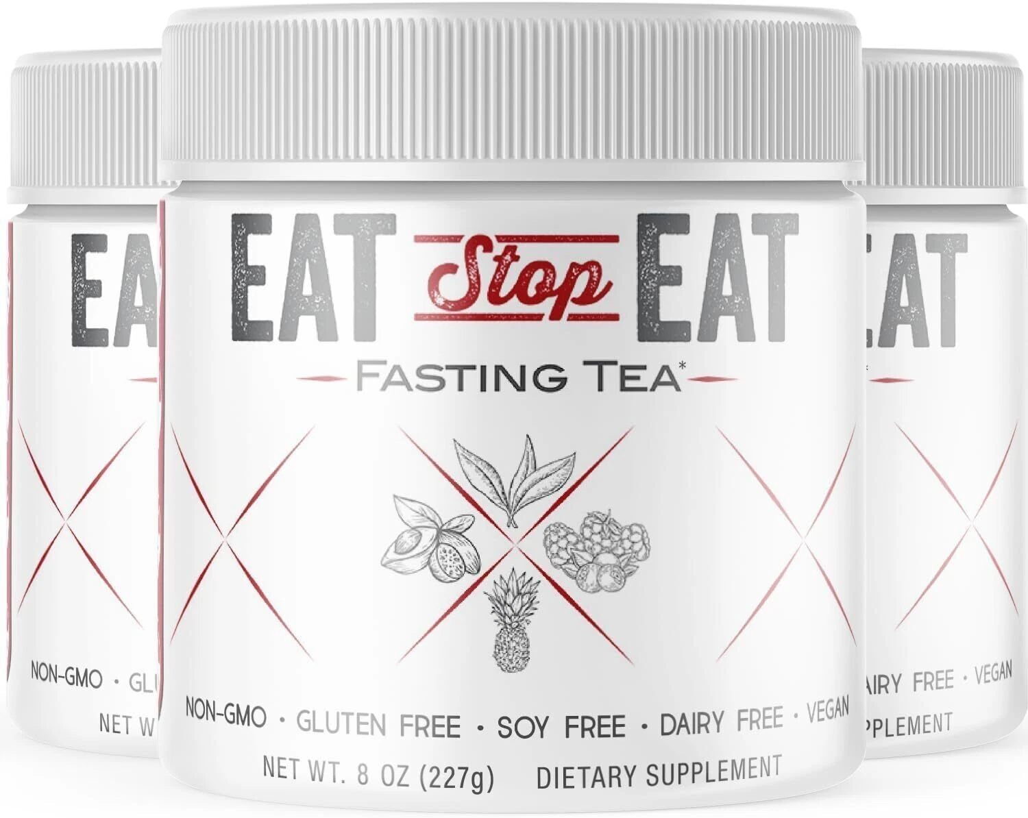 3 Pack- Eat Stop Eat Fasting Tea- Eat Stop Eat Tea Powder For Weight Loss (24oz)