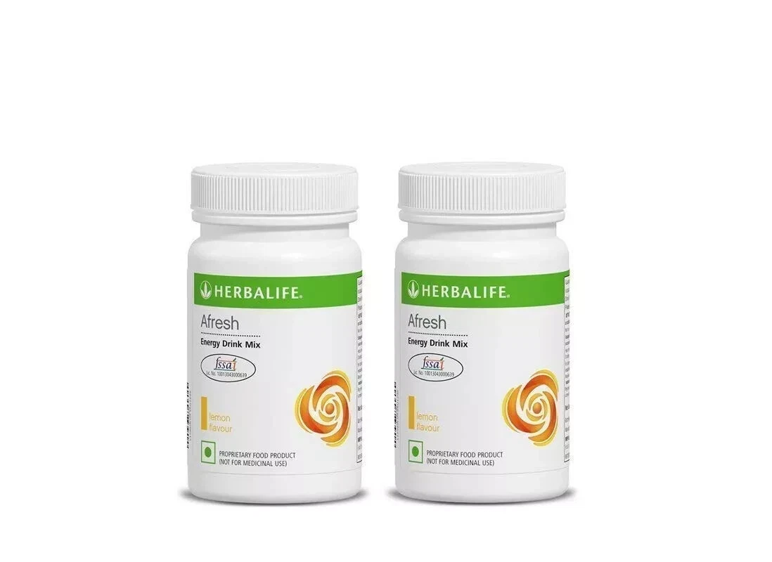 2 x Herbalife Afresh Energy Drink Mix Lemon Flavor 50g Each For Metabolism