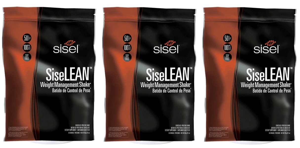 x3 SiseL SiseLEAN Weight Management Shake Chocolate 30 servings / each