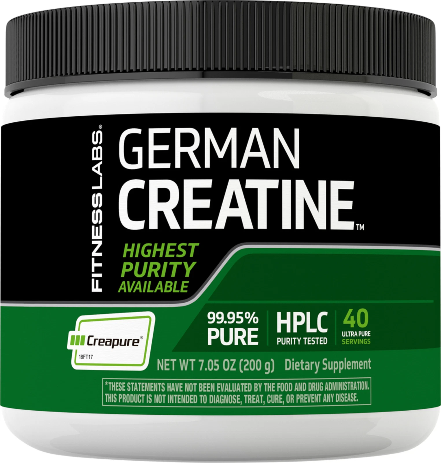 German Creatine Powder | 7.05 oz | 39 Servings | Creapure | by Fitness Labs