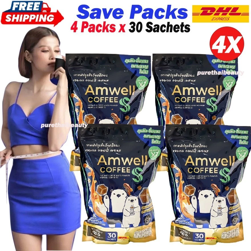 4X Amwell Coffee S Dietary Supplement Weight Control Detox Slimming 5In1 Healthy