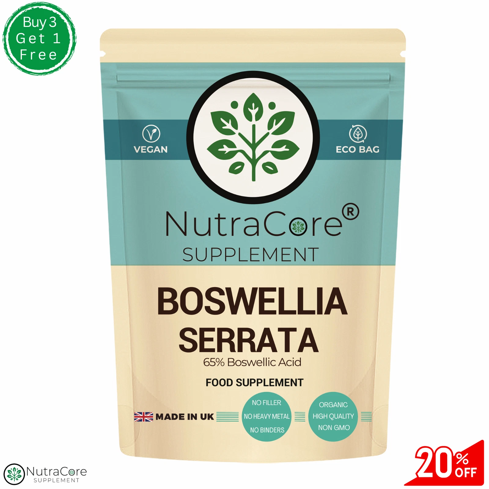 Boswelia Serrata Capsules 5500mg(65% Boswellic Acid) JOINT SUPPORT &Vegan-90Caps
