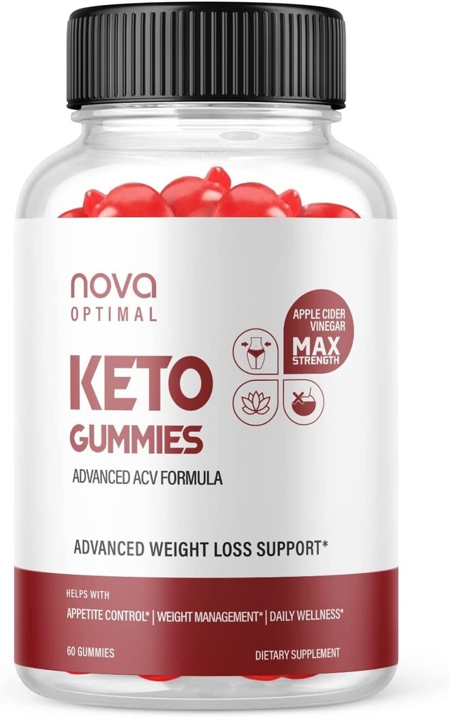 1-Nova Optimal Keto ACV Gummies, Weight Loss, Fat Burner, Appetite Suppressant