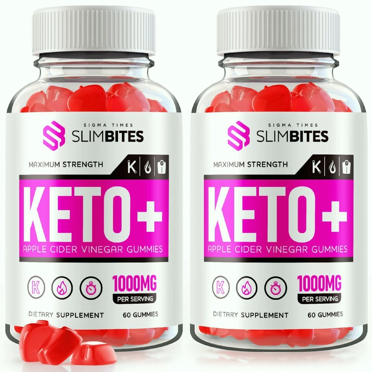 (2 Pack) SlimBites Keto + ACV Maximum Strength Gummies for Weight Loss