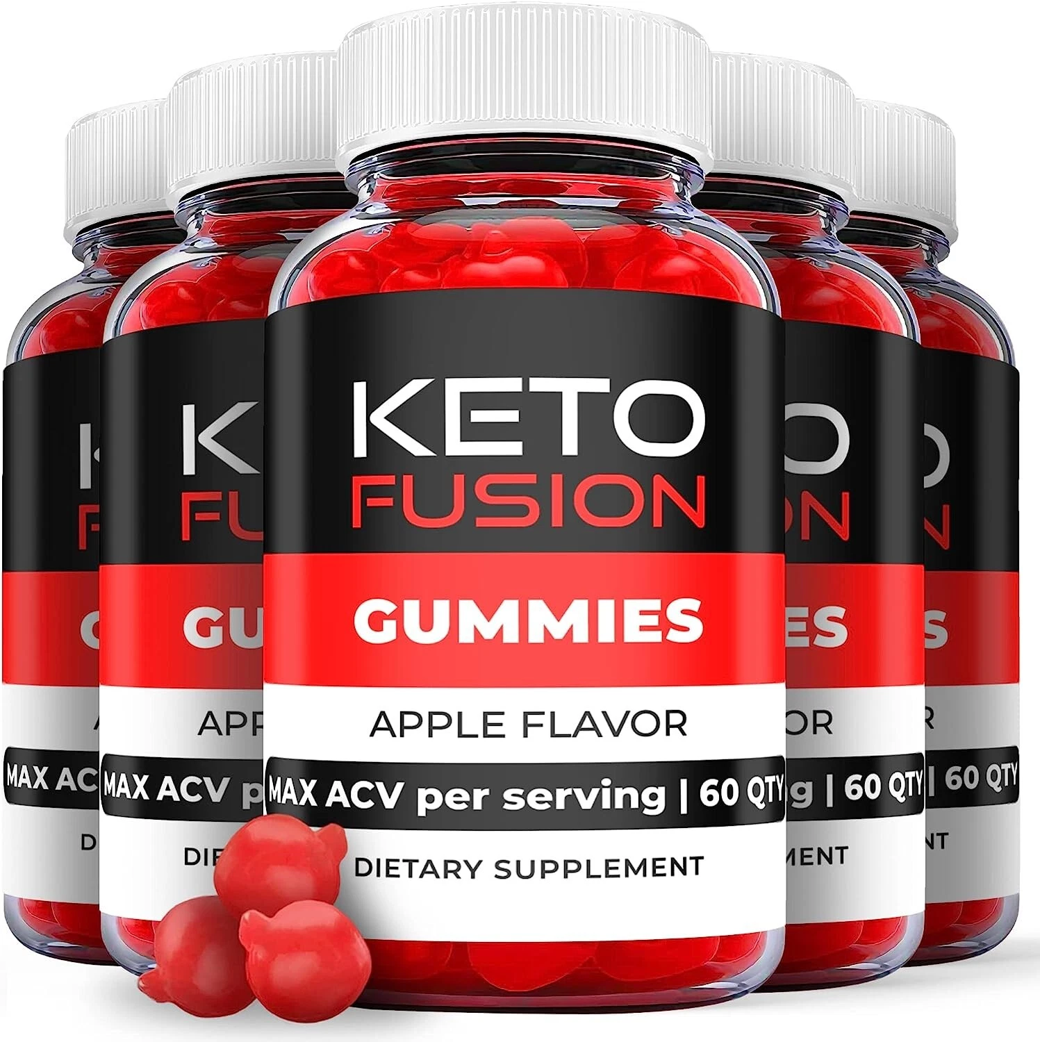 5 Pack - Keto Fusion ACV Gummies - Vegan, Weight Loss Supplement - 300 Gums