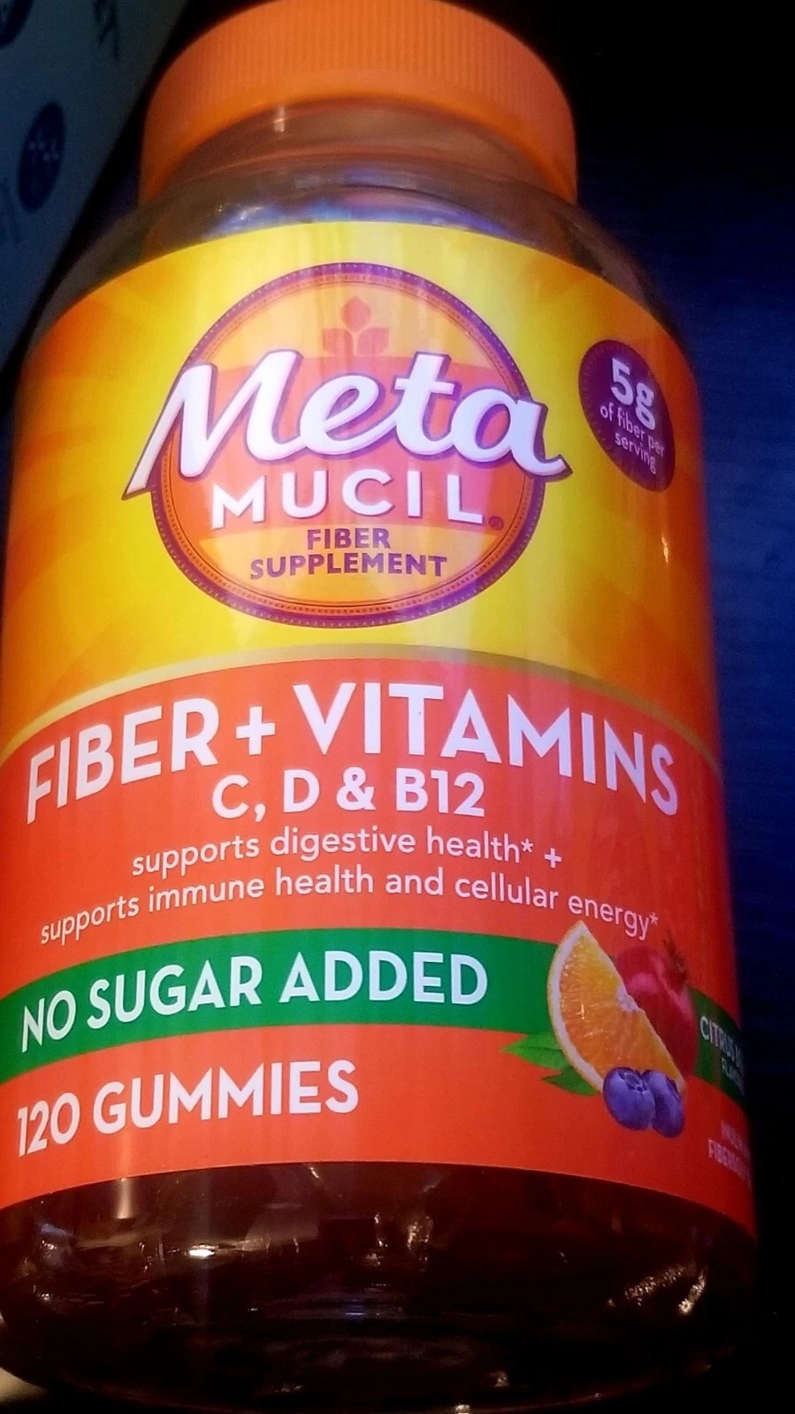 Fiber Gummies for Adults with Vitamins C, D, B12 for Metabolism, No Sugar Add...