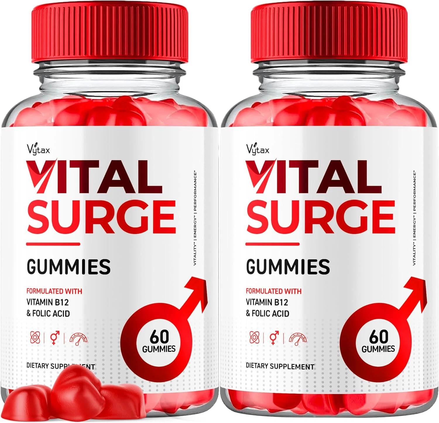Vital Surge Gummies ~ Advanced Extra Strength Formula 1000MG ~ B12, Folic Acid