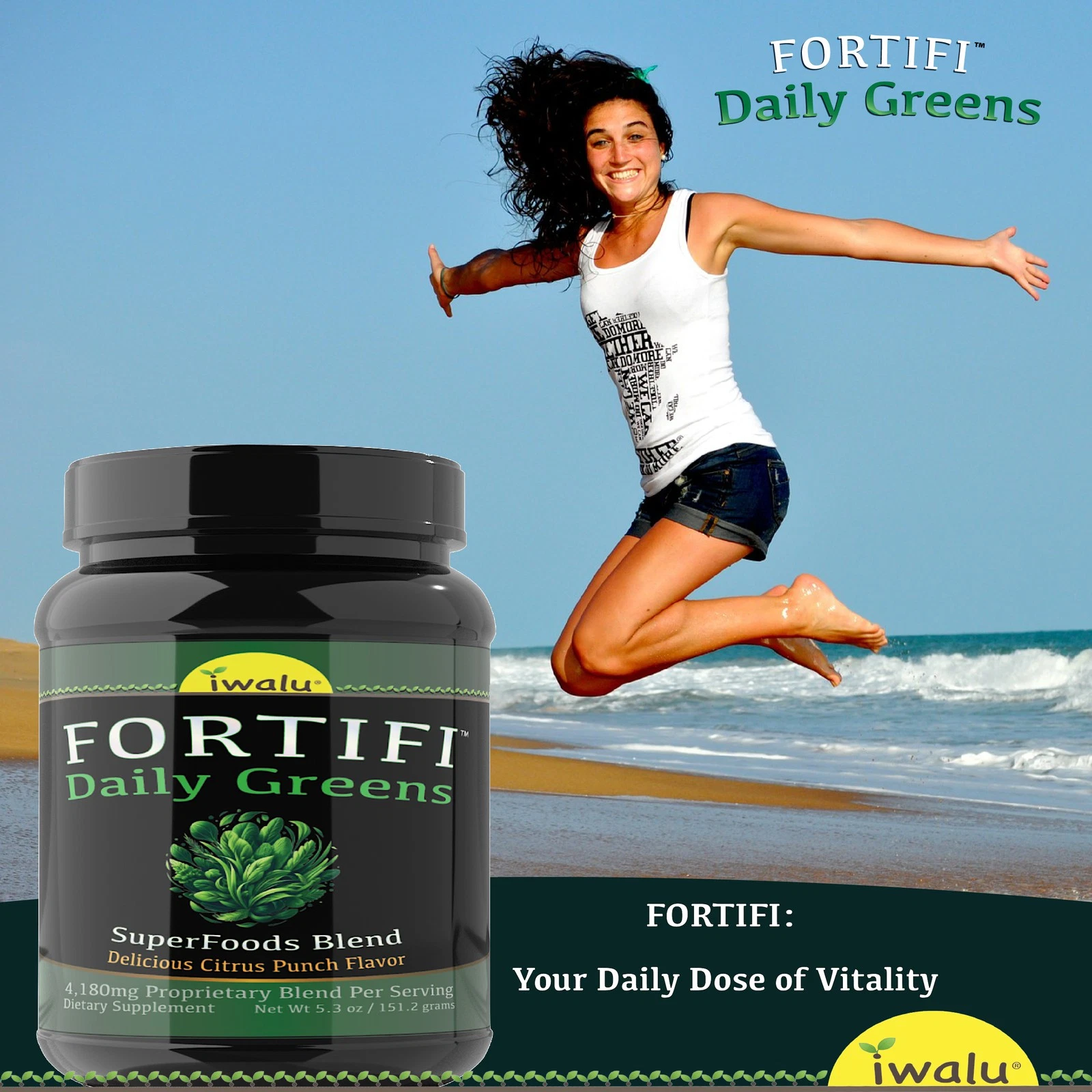 Barley Grass Juice Powder Organic - Pure Barley Grass - Detox & Health - FORTIFI