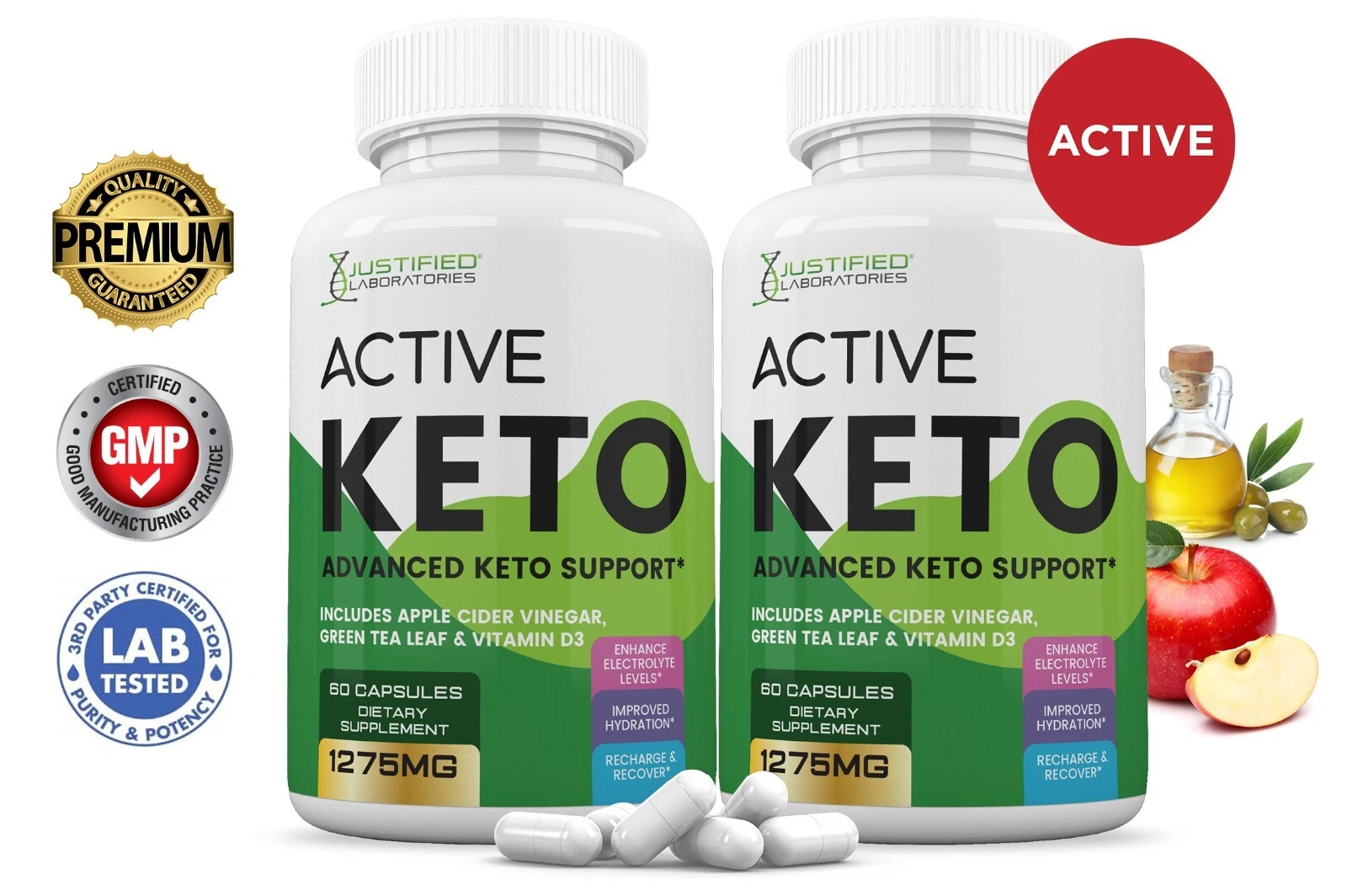 Active Keto ACV Pills 1275 MG Stronger Than Gummies Keto Pills 2 Bottles