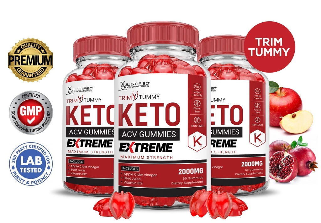 Trim Tummy Keto Extreme ACV Gummies 2000MG Apple Cider Vinegar 180 Gummys