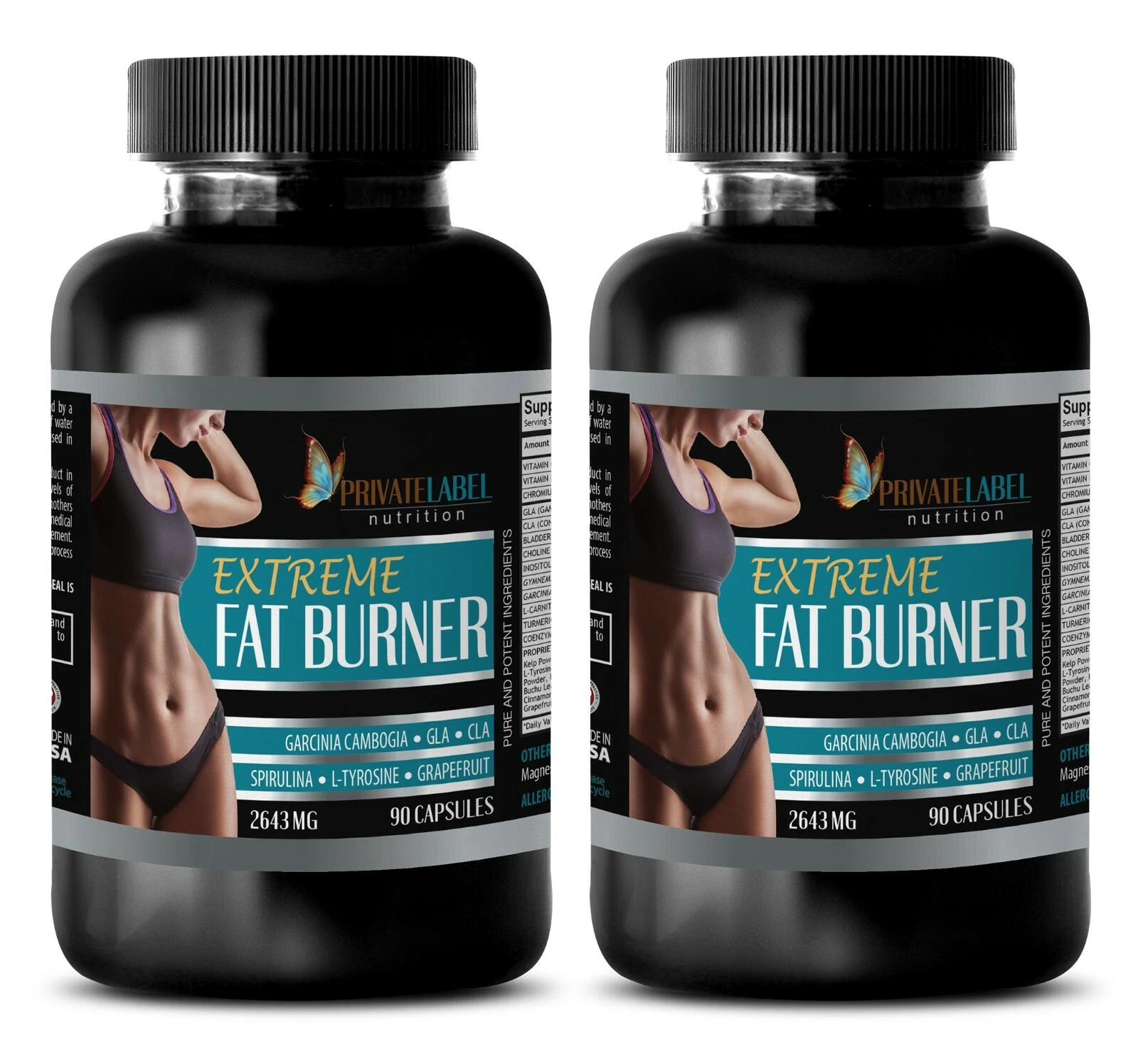 EXTREME WEIGHT LOSS SLIMMING PILL EXTREAME FAT BURNER 2645mg - 2 Bottle 180 Caps