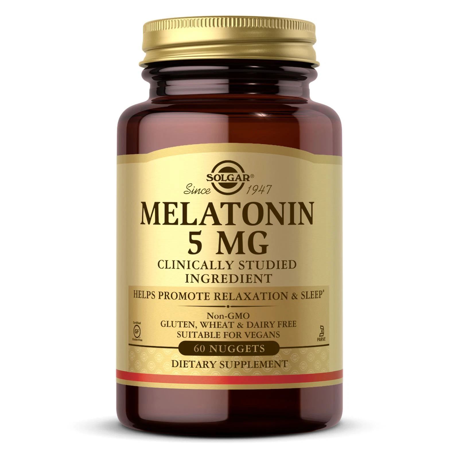Solgar Melatonin 5 mg 60 Nuggets, Support Sleep and Relax