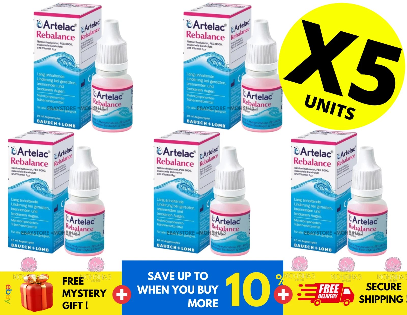 Artelac Rebalance eye drops 10ml ( X 2 )