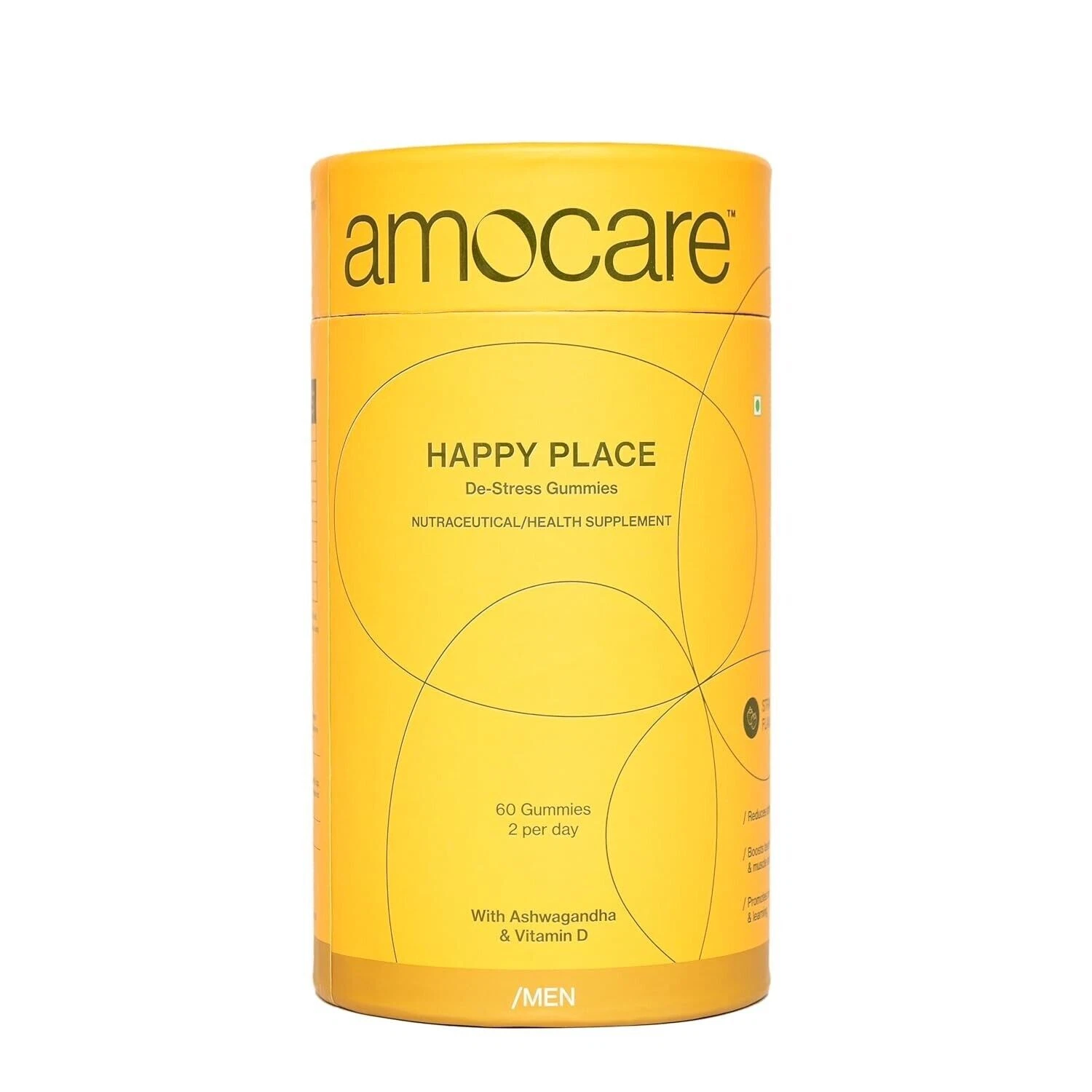 Amocare De-Stress 60 Gummies for Men | Ashwagandha & Vitamin D