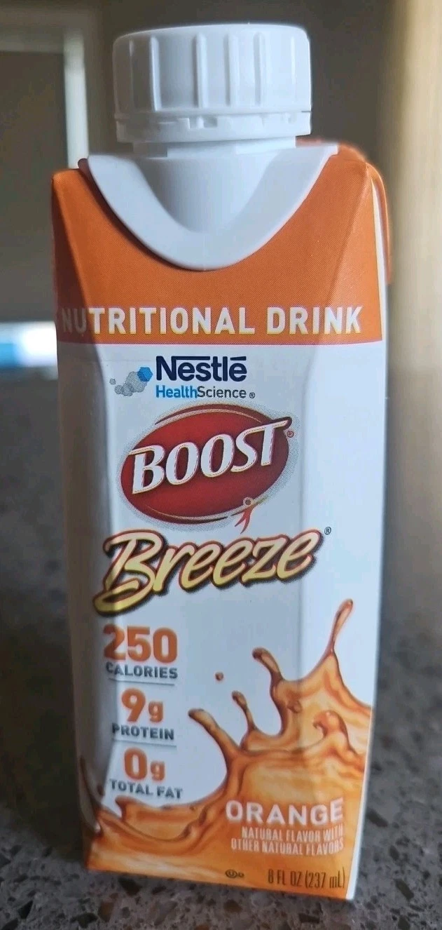 Nestle Boost Breeze Nutritional Drink Orange 8 oz 250 Cal-Case of 19 EXP 9/25