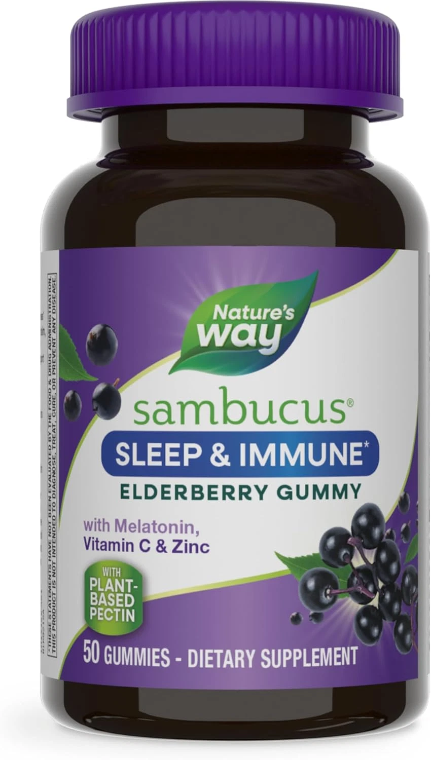 Nature’S Way Sambucus Sleep + Immune* Elderberry Gummies, Sleep and Immune Suppo