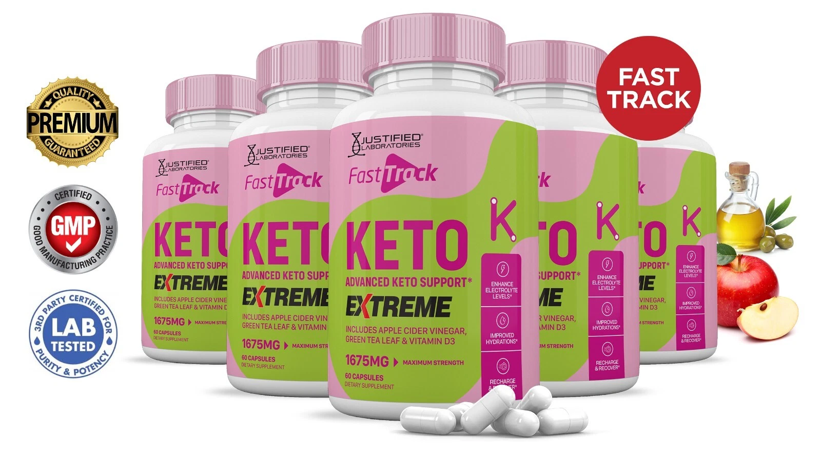 Gyorsított Keto ACV Extreme tabletták 1675 MG erősebb gumi keto támogatás 5Pck