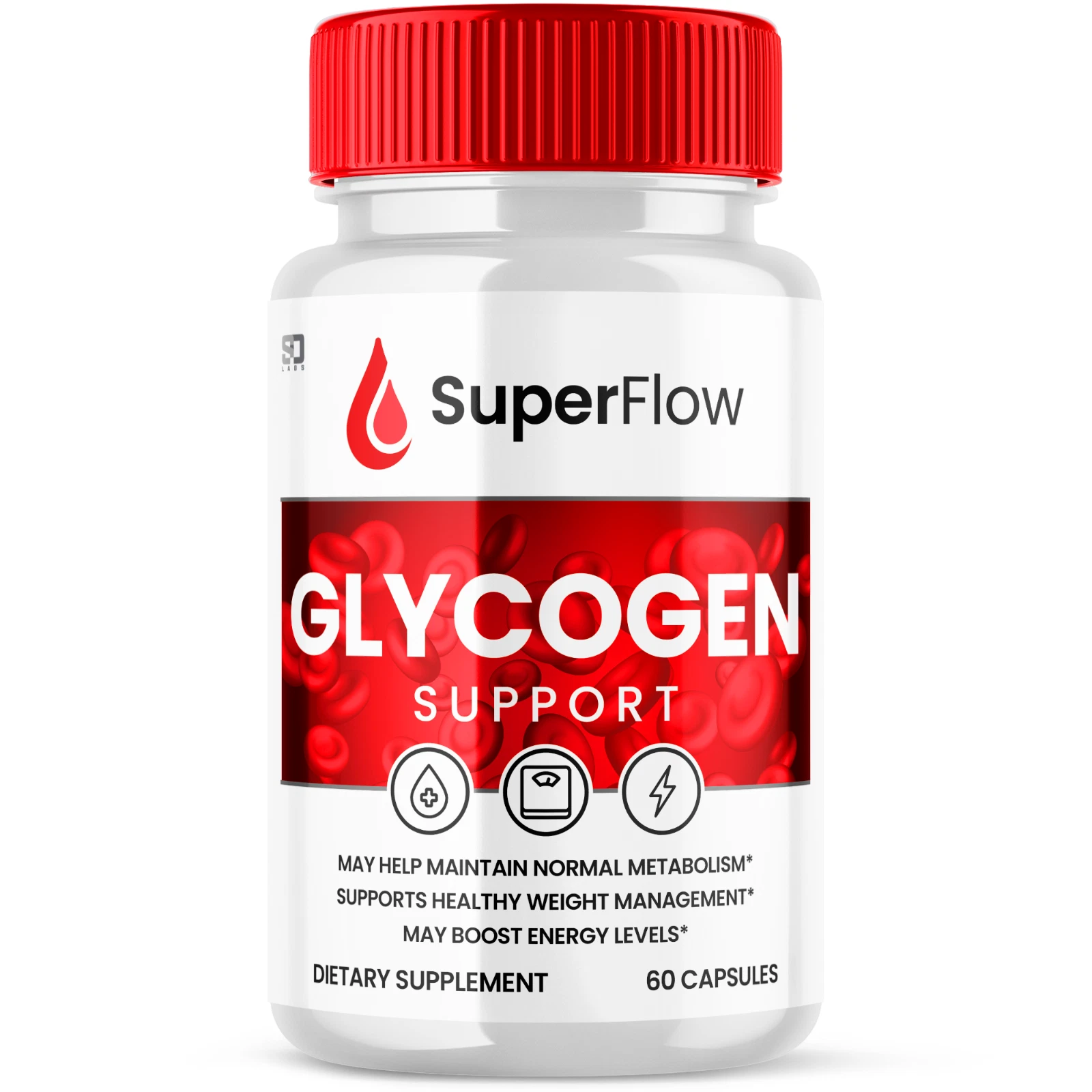(1 Pack) Super Flow Glycogen, Blood Sugar Health Support Formula, 60 Capsules