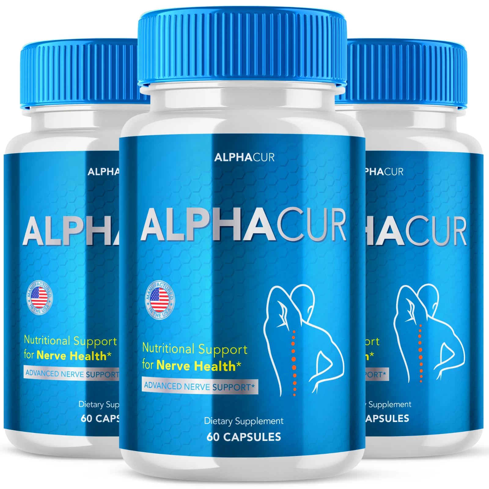 Alphacur Advanced Nerve Support Formula Maximum Strength Vitamin 180 Capsules