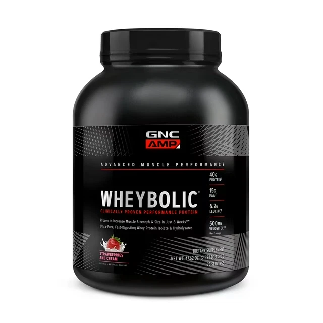 GNC Amp Wheybolic Protein Strawberries And Cream 2.98 Lbs, 25 Servings, 10/26
