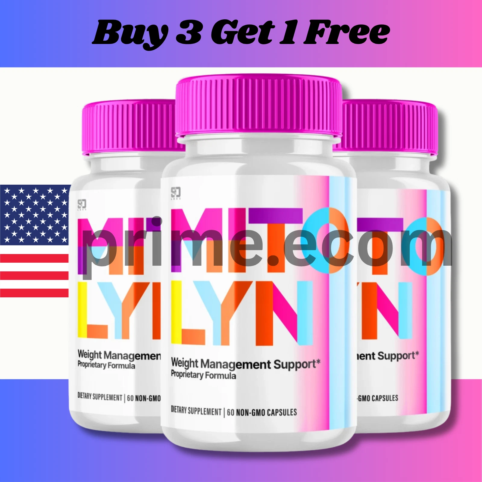 Mitolyn Advanced Weight Loss Support MitoLyn Maximum Strength 60 capsule USA-3pc