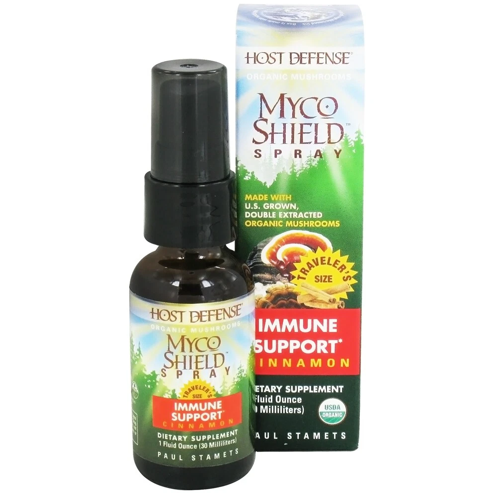Fungi Perfecti Host Defense MycoShield Immune Support Spray Cinnamon, 1 Ounces