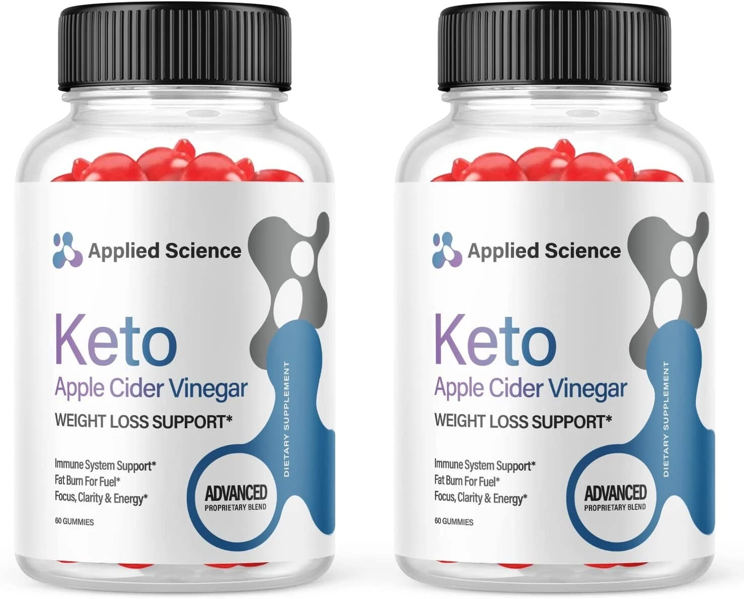 2 Pack - Applied Science Keto Gummies, Weight Loss, Appetite Suppressant-120