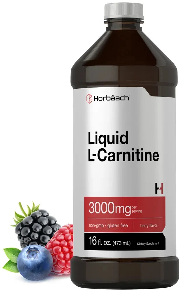 L-Carnitine Liquid 16 oz | 3000 mg | Berry Flavor | Vegetarian | by Horbaach