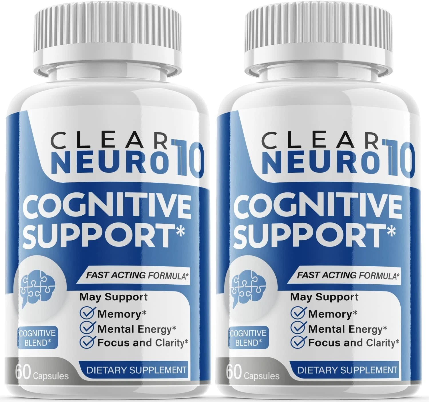 (2 Pack) Clear Neuro 10 - Brain Productivity & Cognitive Support - 120 Capsules