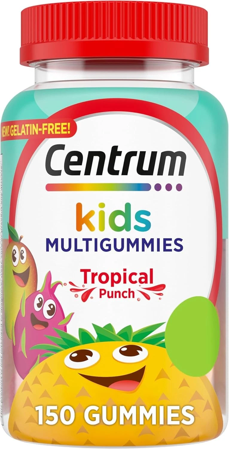 Centrum Kids Multivitamin Gummies, Tropical Punch Flavor Made With Natural...
