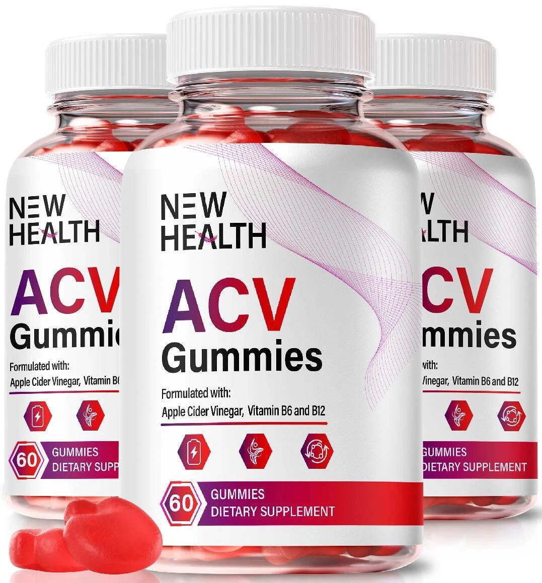(3 Pack) New Health Advanced ACV Gummies to Support Weight Loss