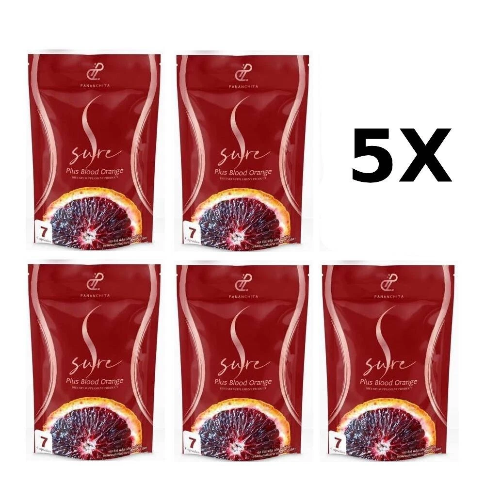 5X S SURE PLUS Blood Orange Weight Management By Pananchita 7 Capsules
