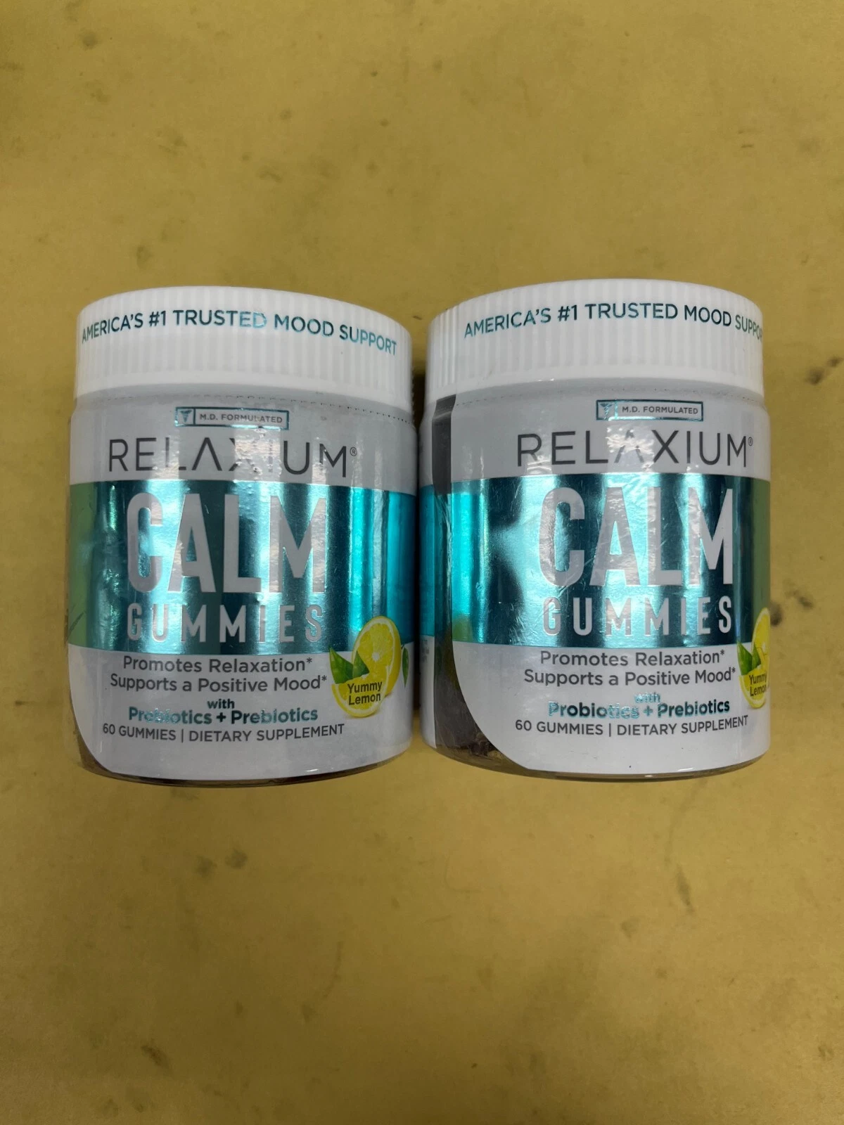 2 New Relaxium Calm Gummies Yummy Lemon - 60 Gummies Each Exp. 04/2026+