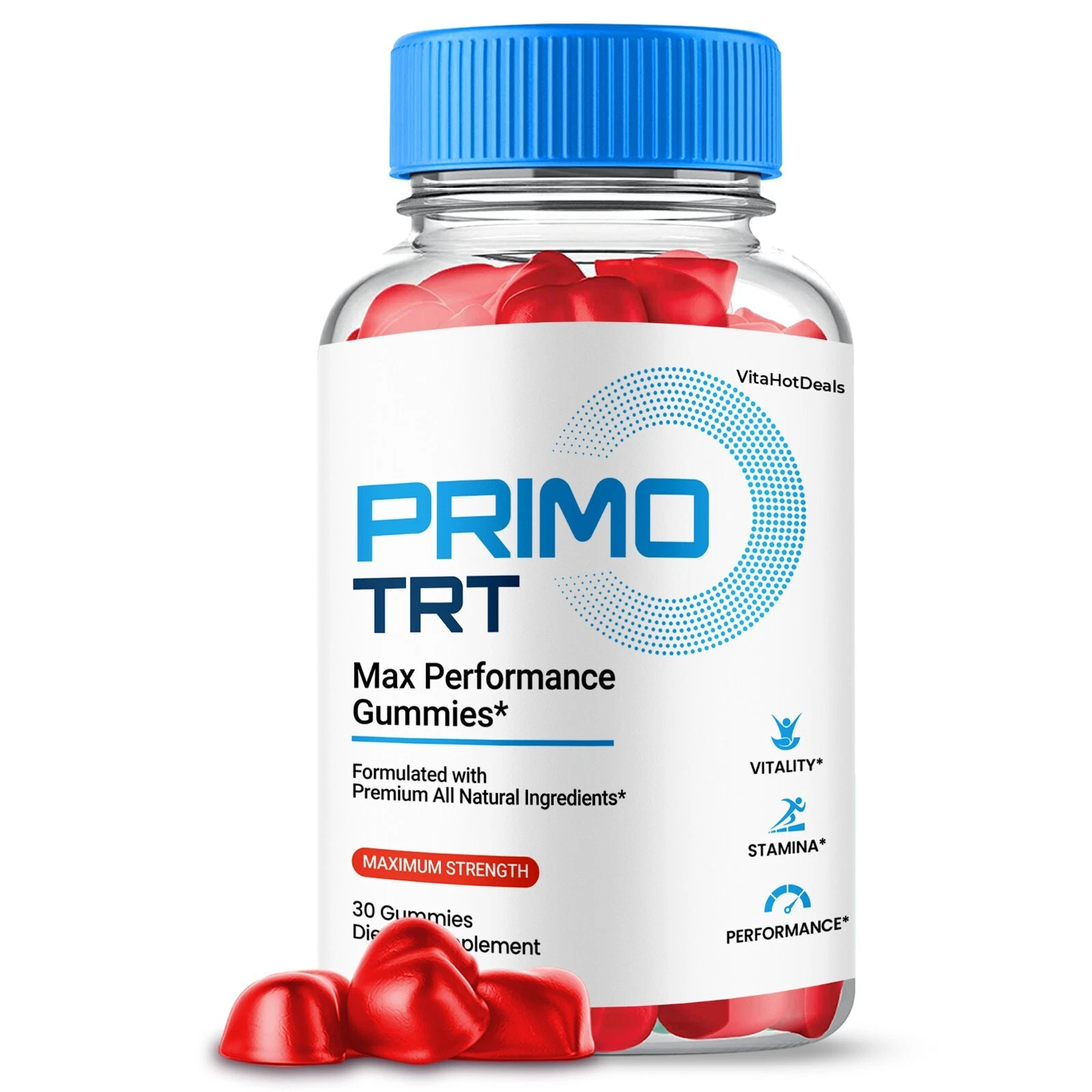 Primo TRT Gummies, All Natural Formula, Maximum Strength, PrimoTRT (1 pack)