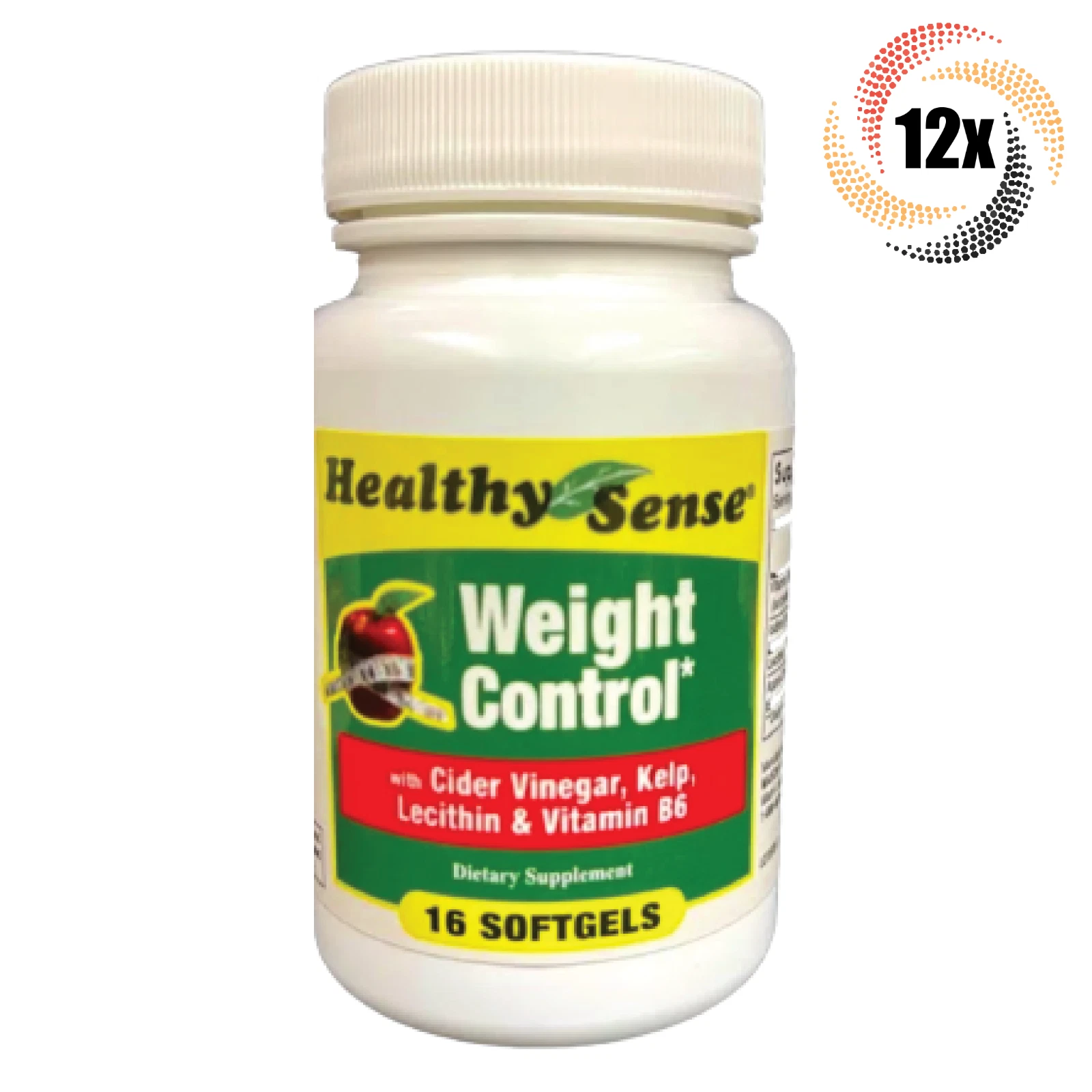 12x Bottles Healthy Sense Weight Control Dietary Softgels | 16 Per Bottle