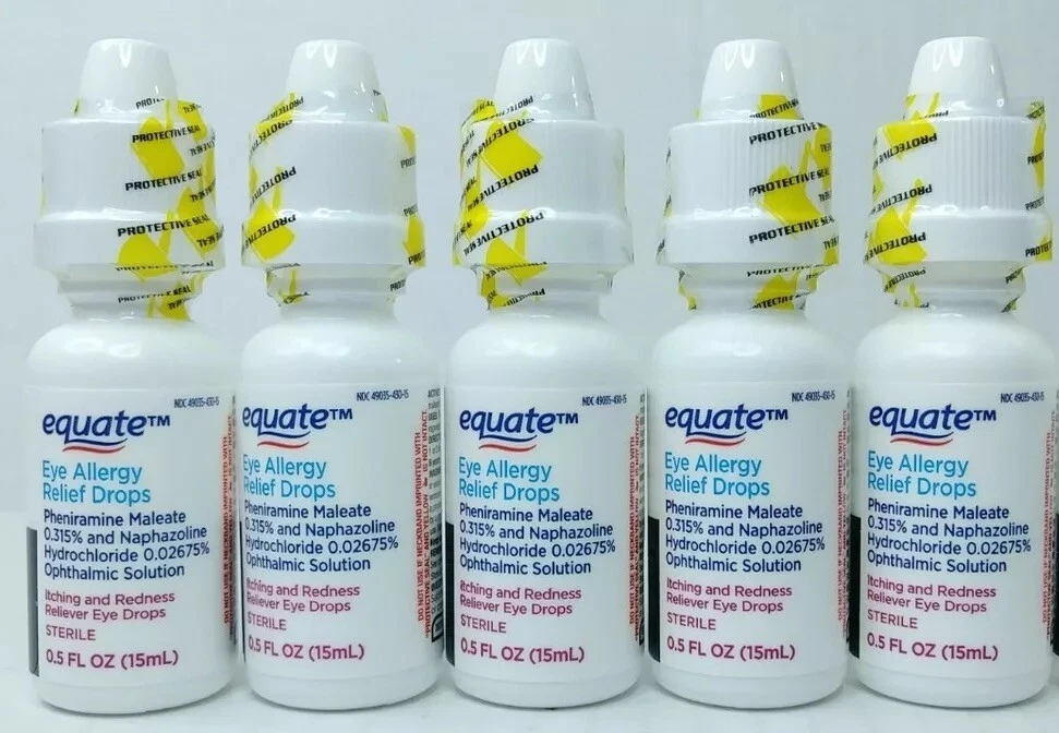 5x Equate Eye Allergy Relief Antihistamine Redness Relief Drops 0.5oz EXP 7/25+