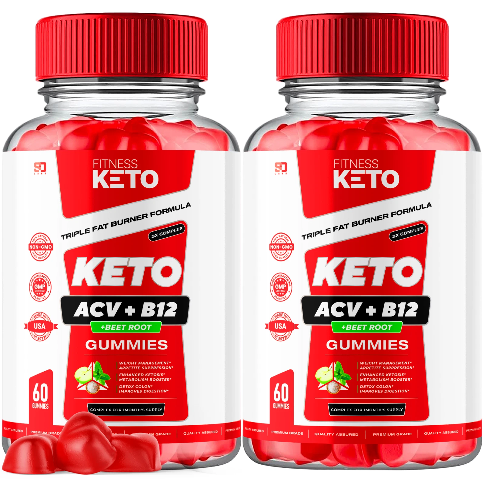 Fitness Keto ACV Gummies Supports Weight Management & Metabolism (2 Pack)