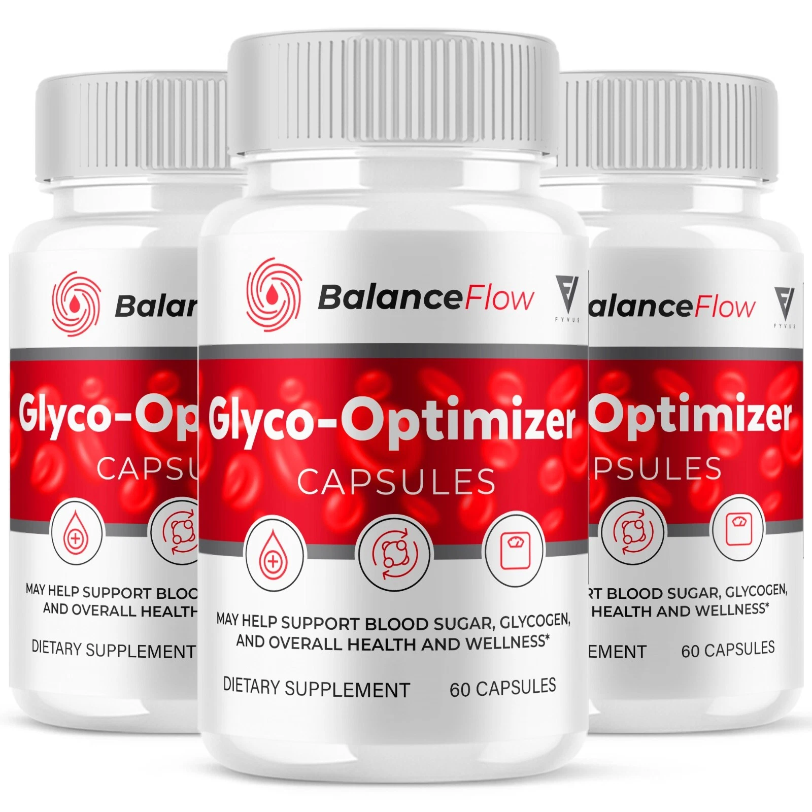 (3 Pack) Balance Flow Glyco Optimizer Supplement BalanceFlow (180 Capsules)