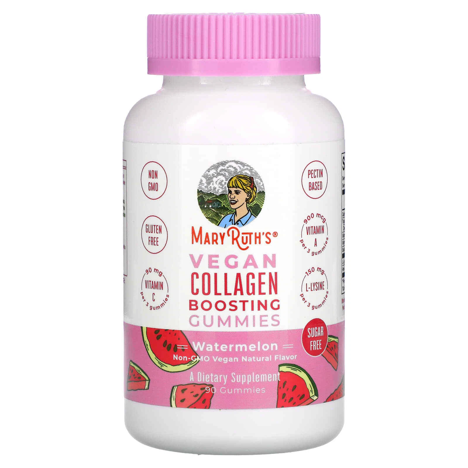 2 X MaryRuth Organics, Vegan Collagen Boosting Gummies, Watermelon, 90 Gummies