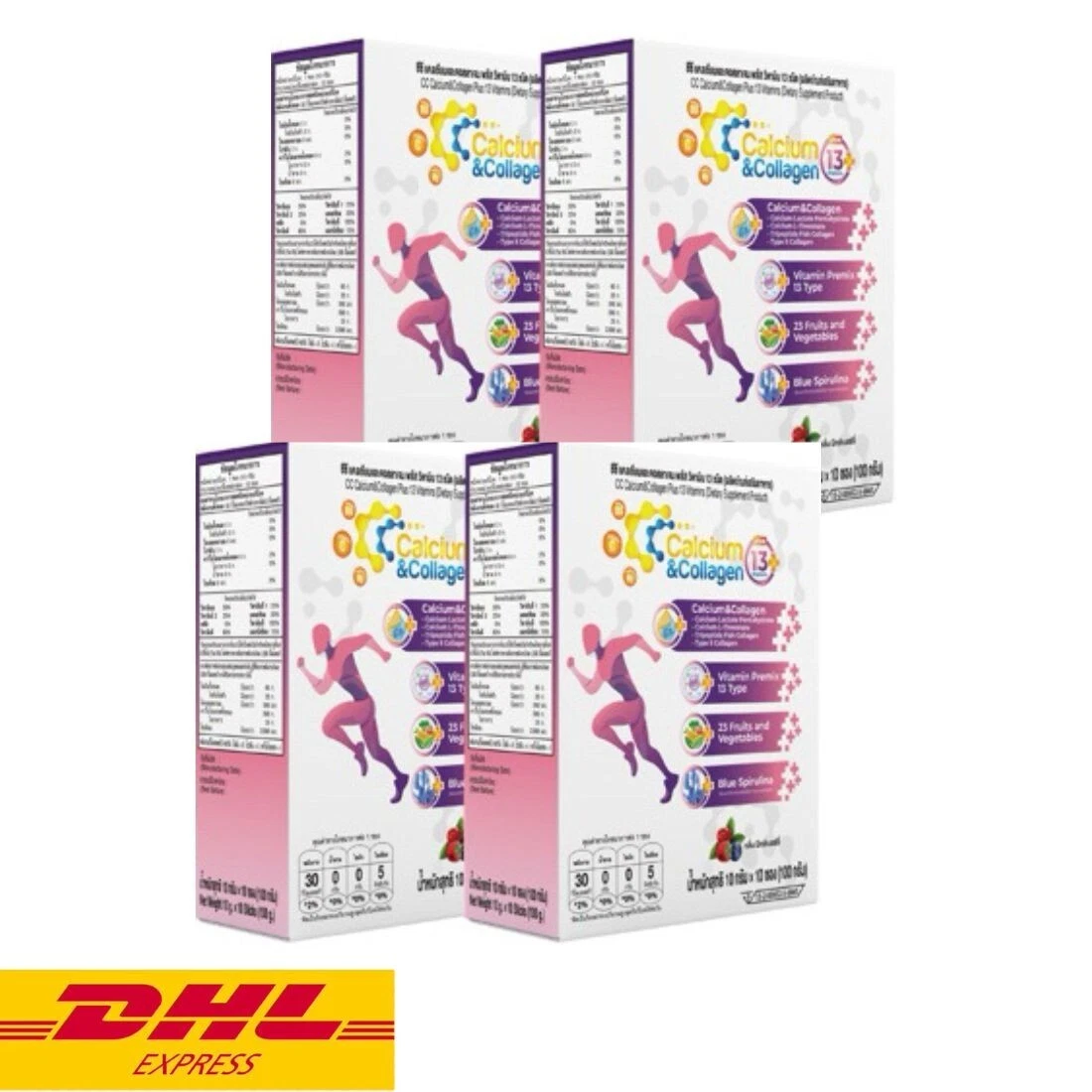 4x CC Calcium & Collagen Plus 13 Vitamin Powder Drink Knee Bone Skin Nourishing