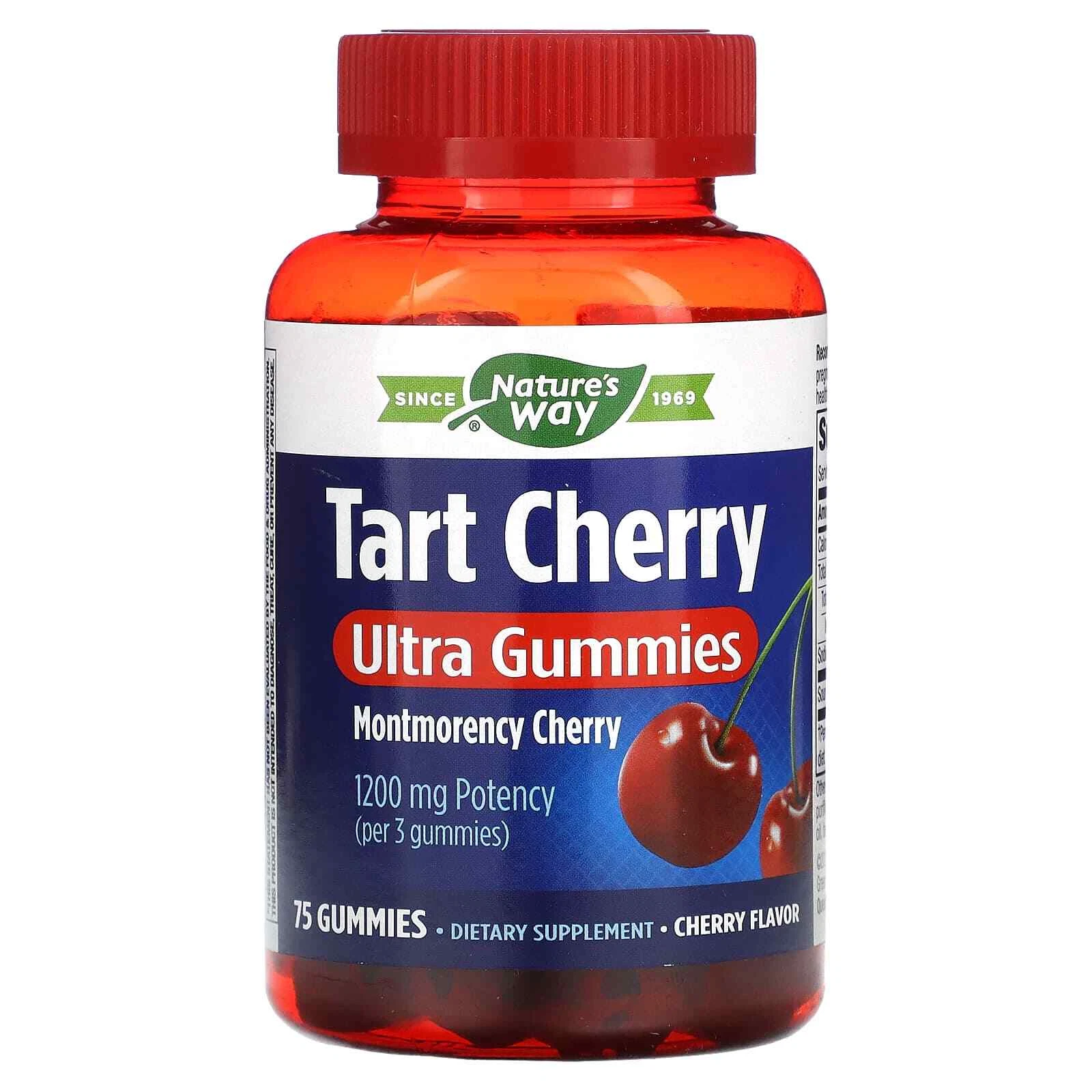 2 X Nature's Way, Tart Cherry, Ultra Gummies, Cherry, 400 mg, 75 Gummies