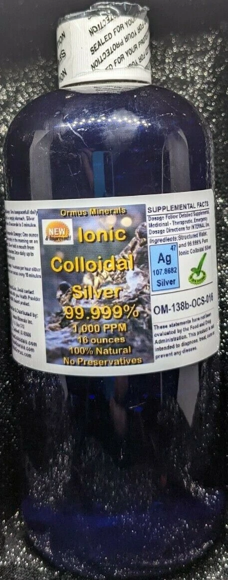 FREE SHIPPING!!! COLLOIDAL SILVER 1000 PPM 16 OZ.- IMMUNE SUPPORT WITH DROPPER