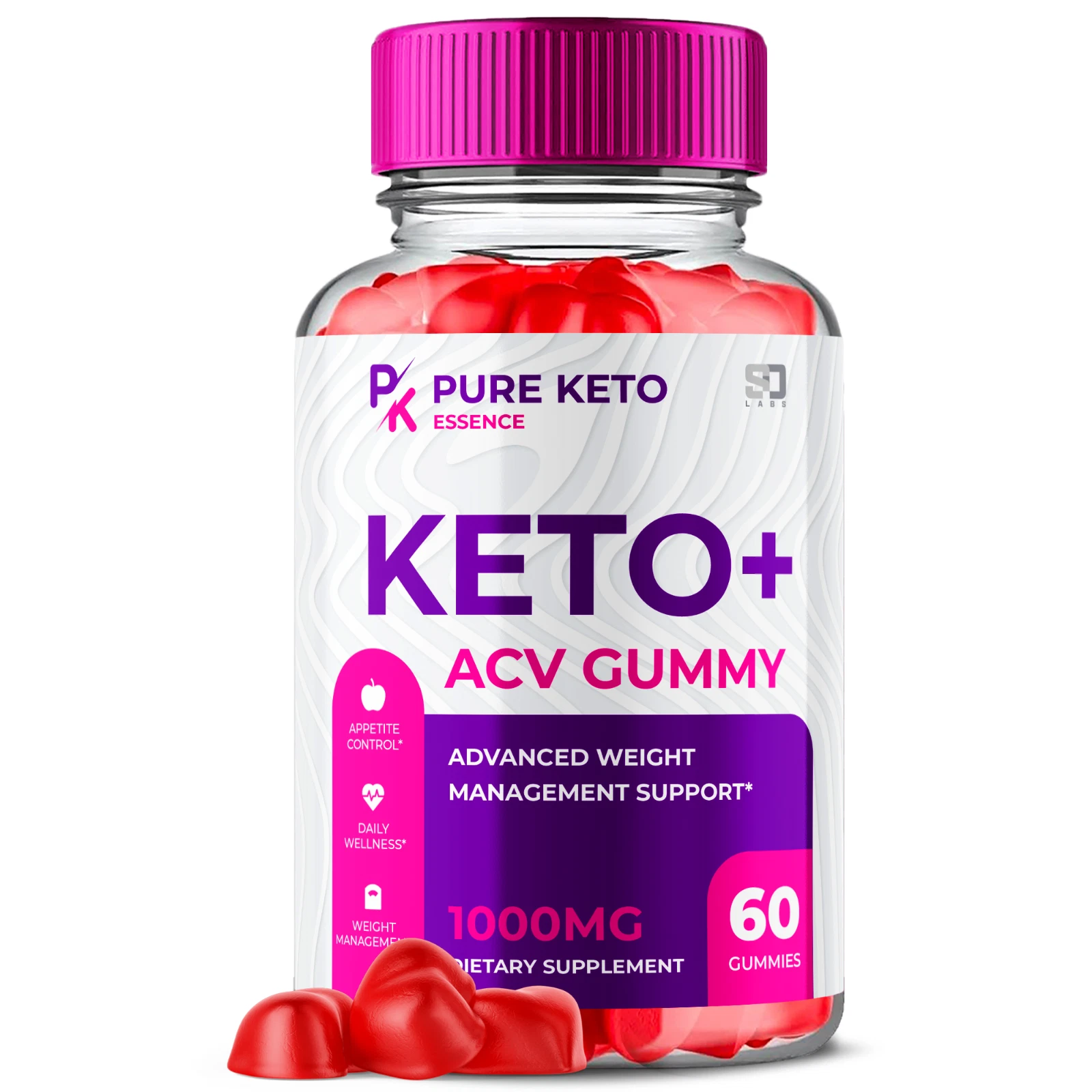 Pure Keto Essence Gummies - Keto+ ACV Gummies For Balanced Lifestyle - 60 Gums