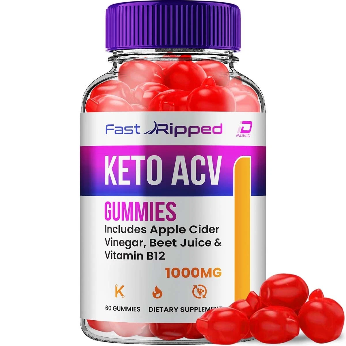 Fast Ripped ACV Keto Gummies Weight Loss (60 Gummies)