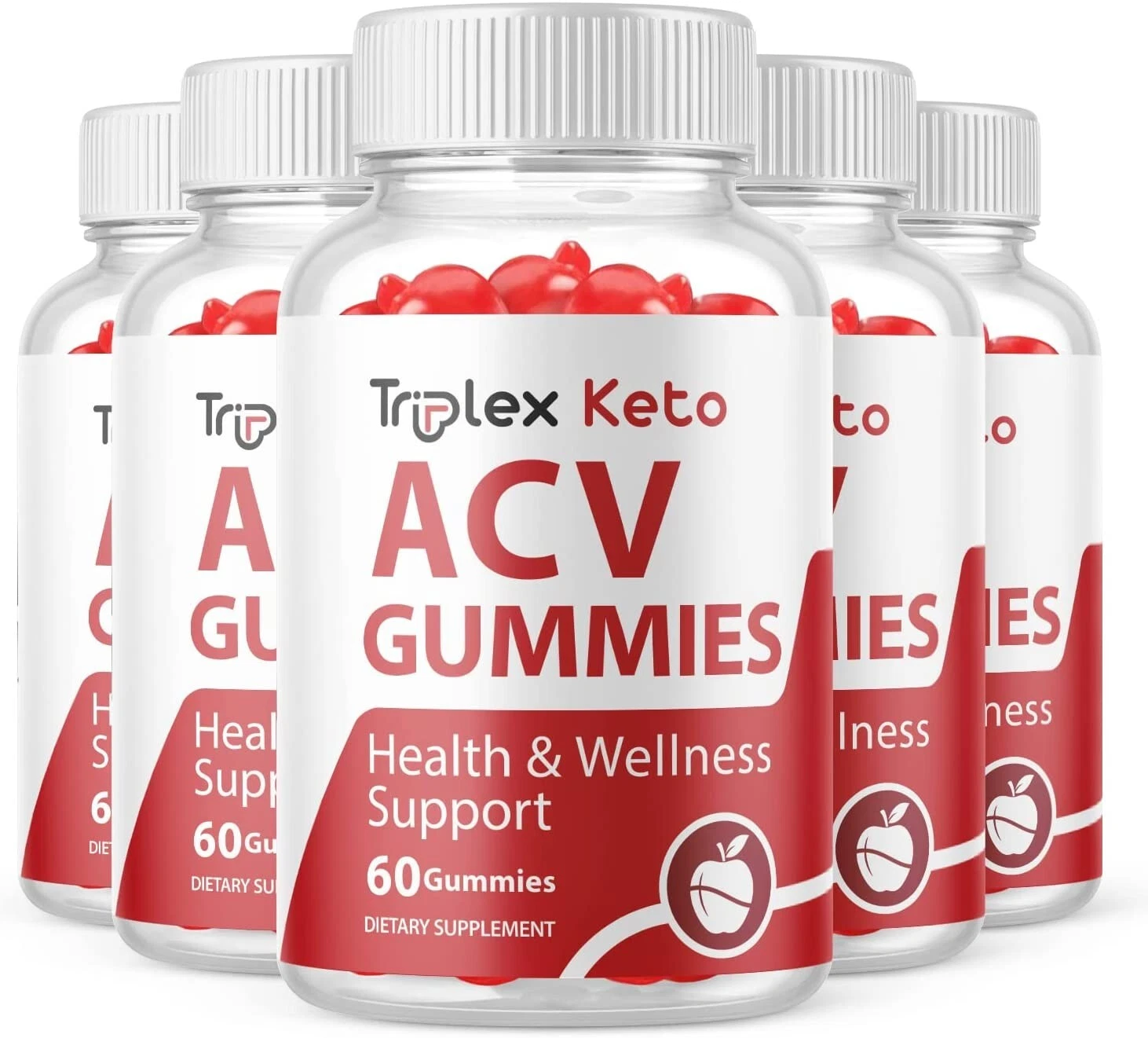 5 Pack - Triplex Keto ACV Gummies, Weight Loss, Appetite Suppressant-300